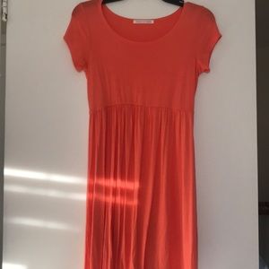 Coral fit-n- flare dress (Bates Sisters’ Boutique)